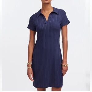 Madewell ribbed polo mini Dress blue 54110